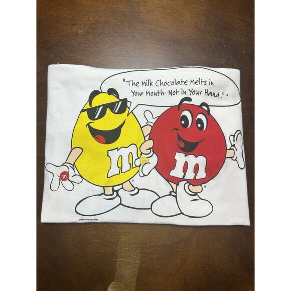 VTG 80s/90s Mars Inc. M&Ms Melts In Your Mouth Short Sleeve T Shirt Size L/XL - Picture 11 of 13